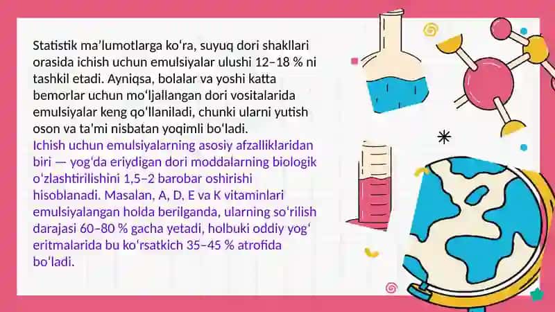 Ichish uchun emulsiyalar tayyorlash 3