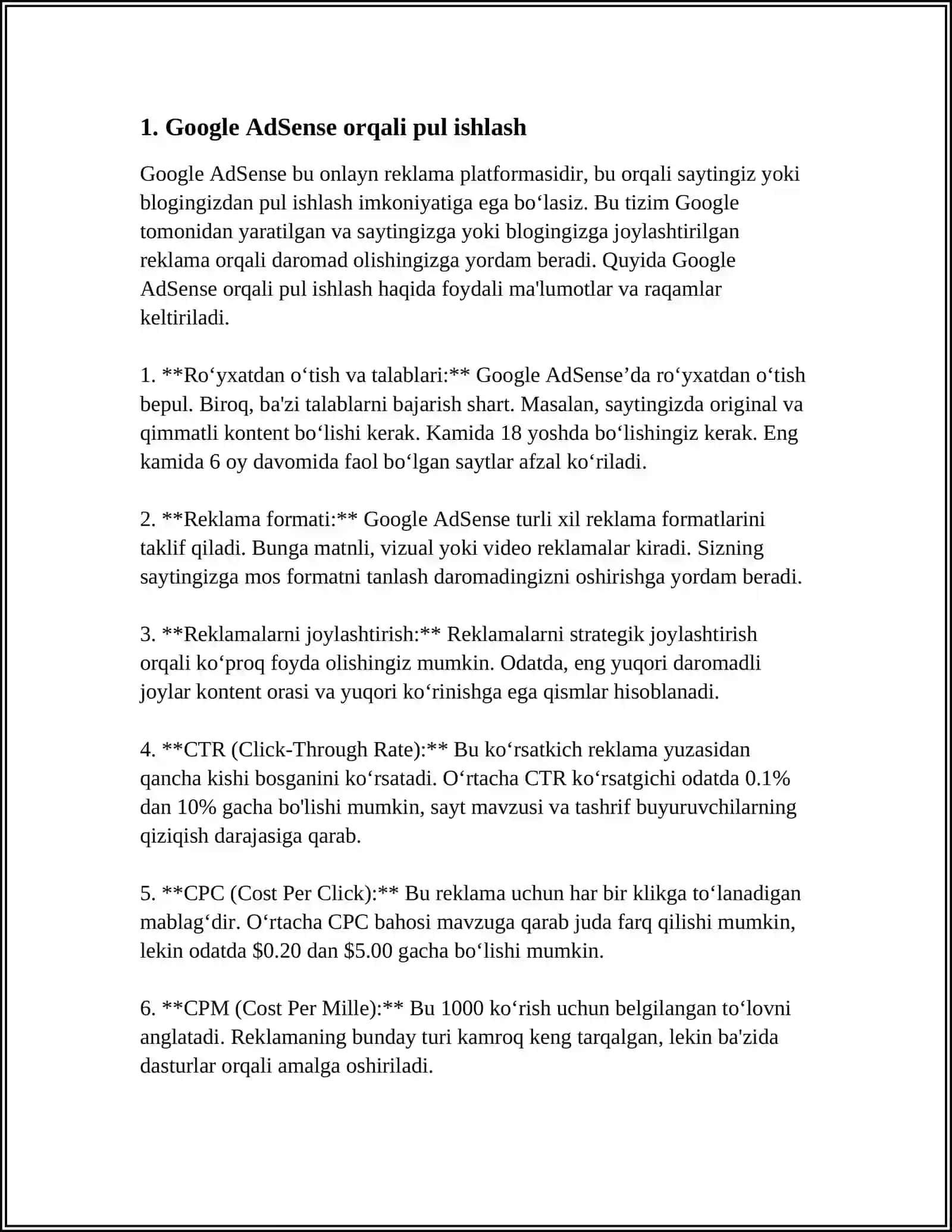 GOOGLE BILAN ISHLASH 3