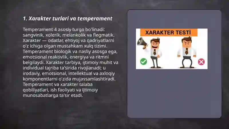 Xarakter va qobilyat 3