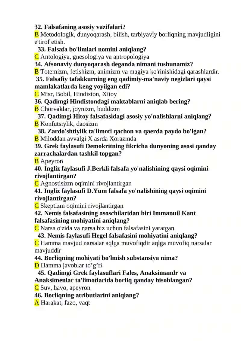 FALSAFA SAVOLLAR 3