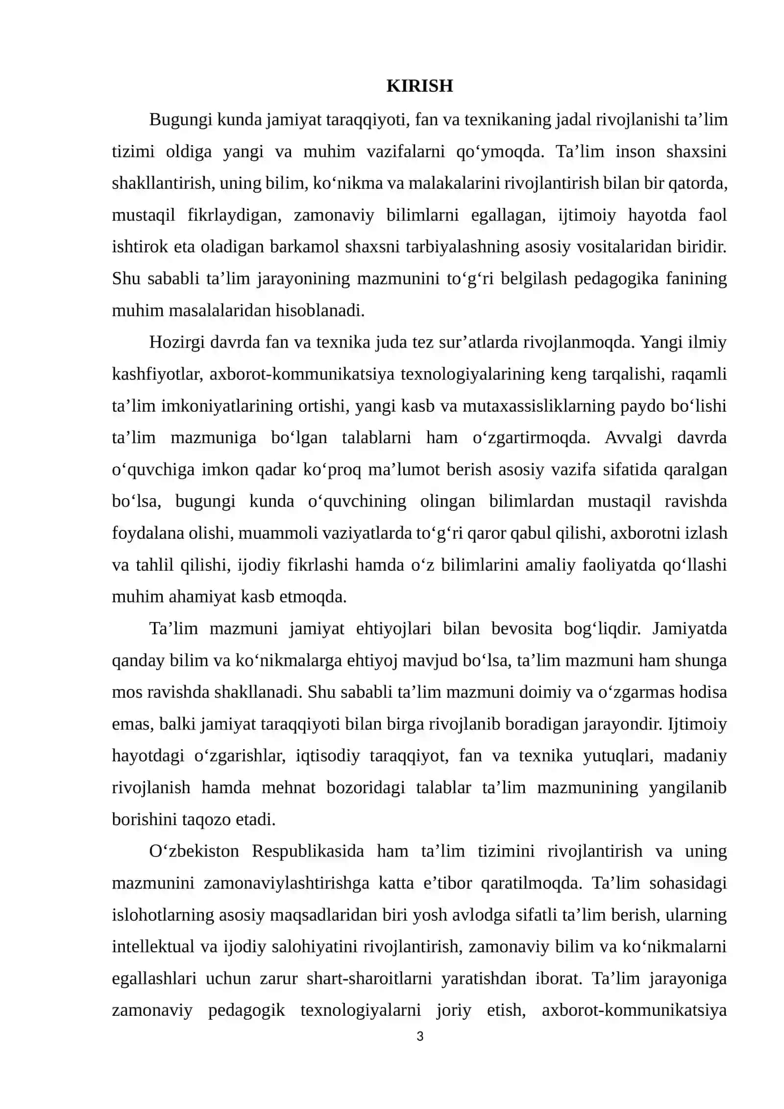 Ta'limning mazmuni 3
