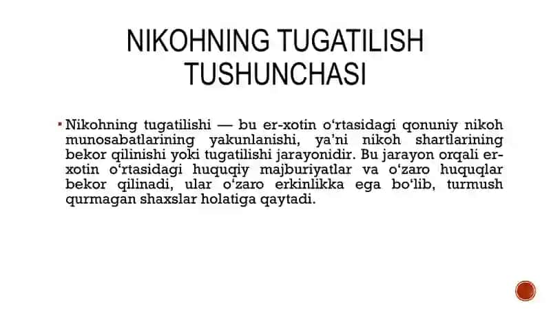 nikohning tugatilishi 3