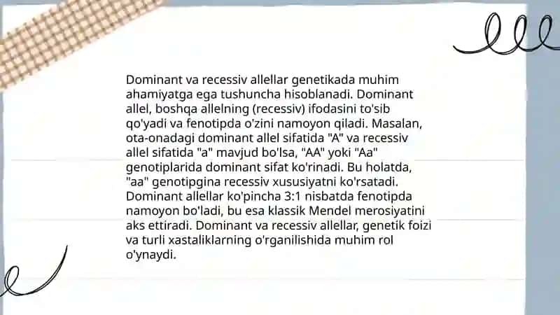 Dominant va recessiv allellar 3