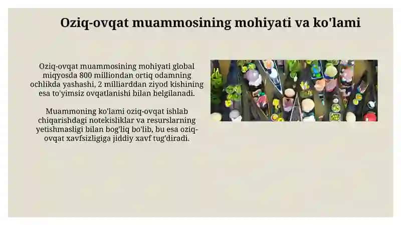 Oziq-ovqat muammosi 3
