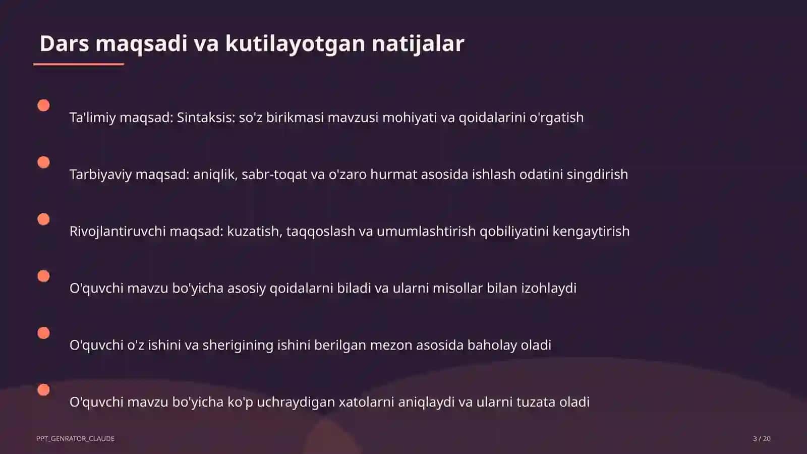 Sintaksis: so'z birikmasi (8-sinf) 3