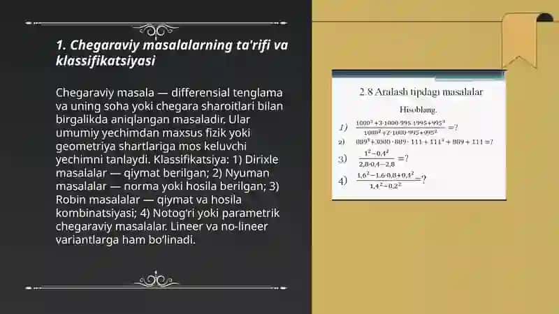 Chegaraviy masalalar 3