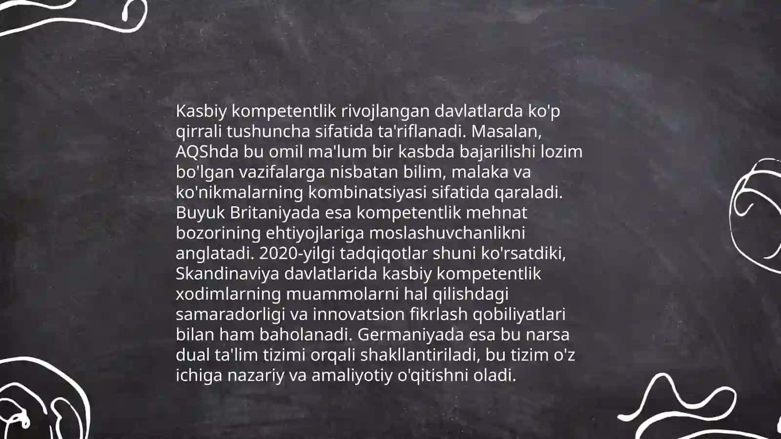 Kasbiy kompetentlikning rivojlangan davlatlardagi ta'rifi 3