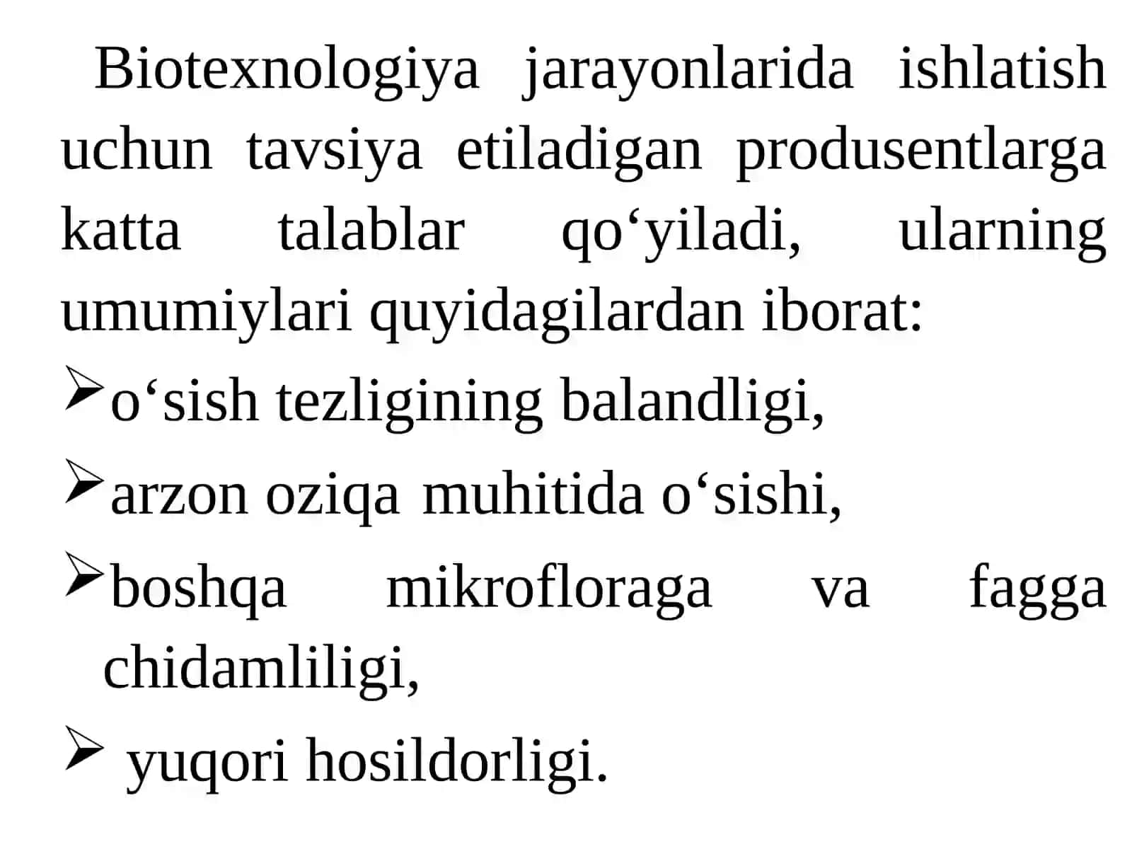 Produsentlar yaratish usullari. Mikroorganizmlarni saqlash 3