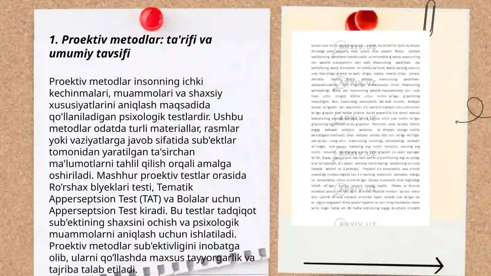 Proektiv metodlarning mohiyati va o‘ziga xosligi 3