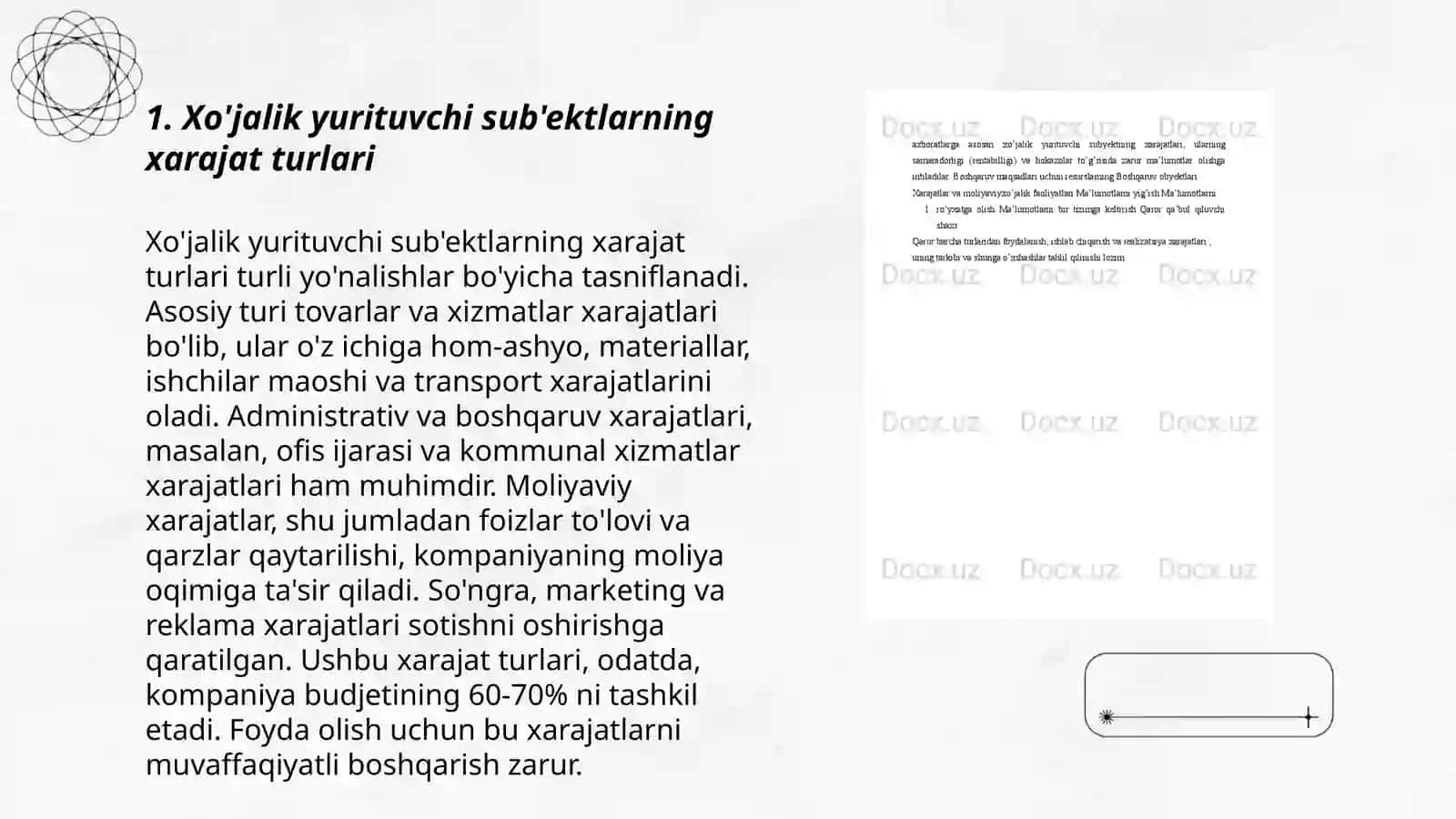 Xo'jalik yurituvchi sub'ektlarning xarajat turlari 3