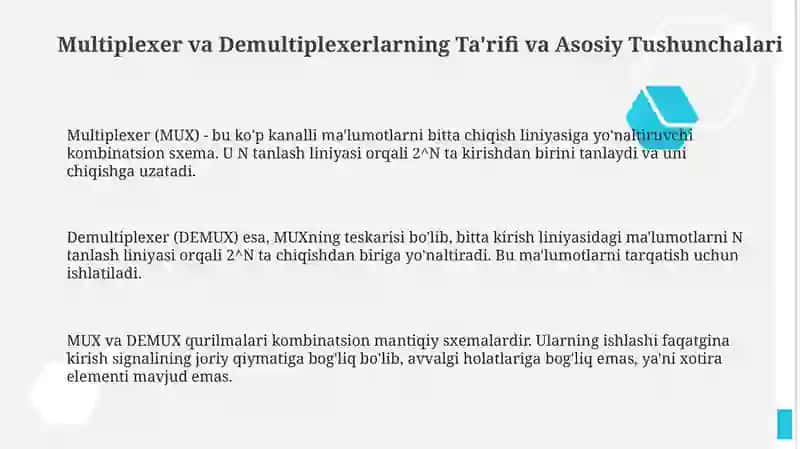 Multiplexerlar va Demuhipleksorlar 3