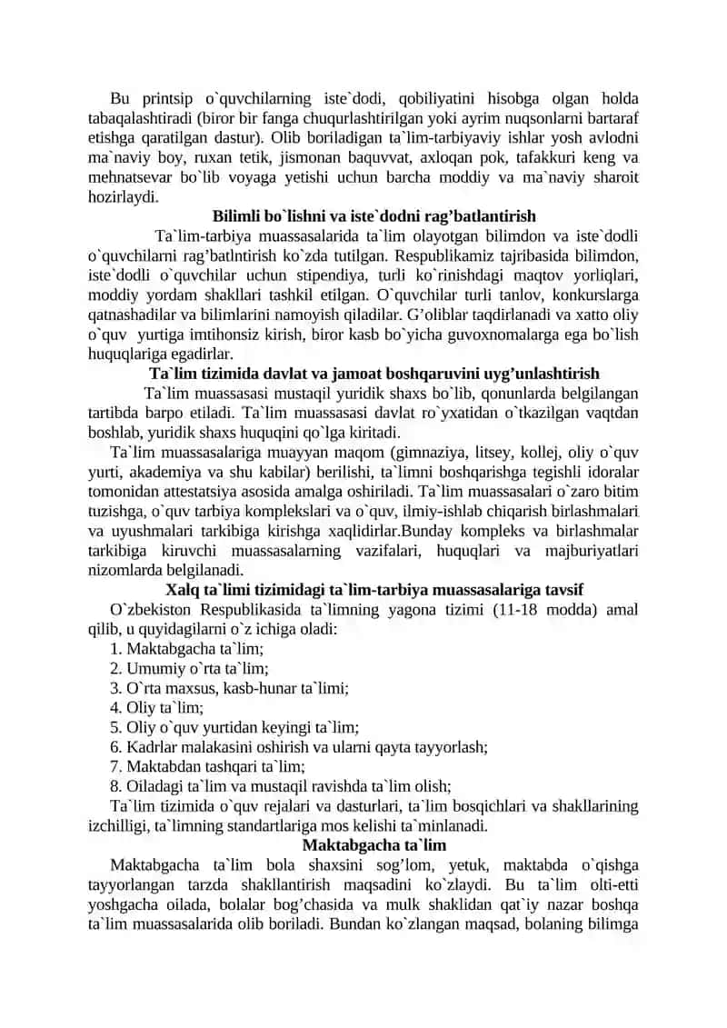 O`ZBEKISTON RESPUBLIKASI TA`LIM TIZIMI 3