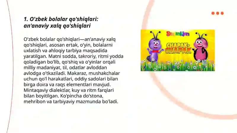 O'zbek bolalar qo'shiqlari 3