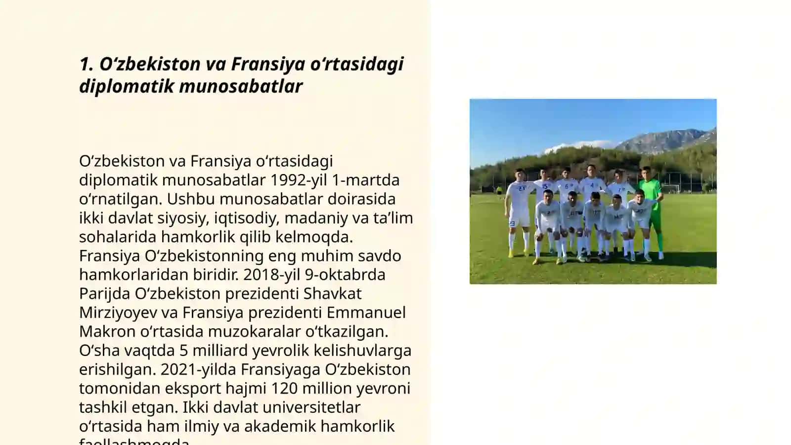 O‘zbekiston va Fransiya o‘rtasidagi diplomatik munosabatlar 3