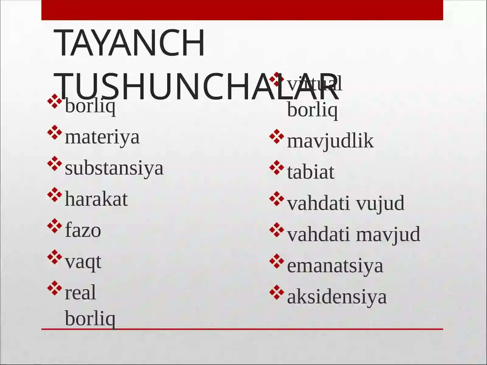Borliq falsafasi ontologiya 3