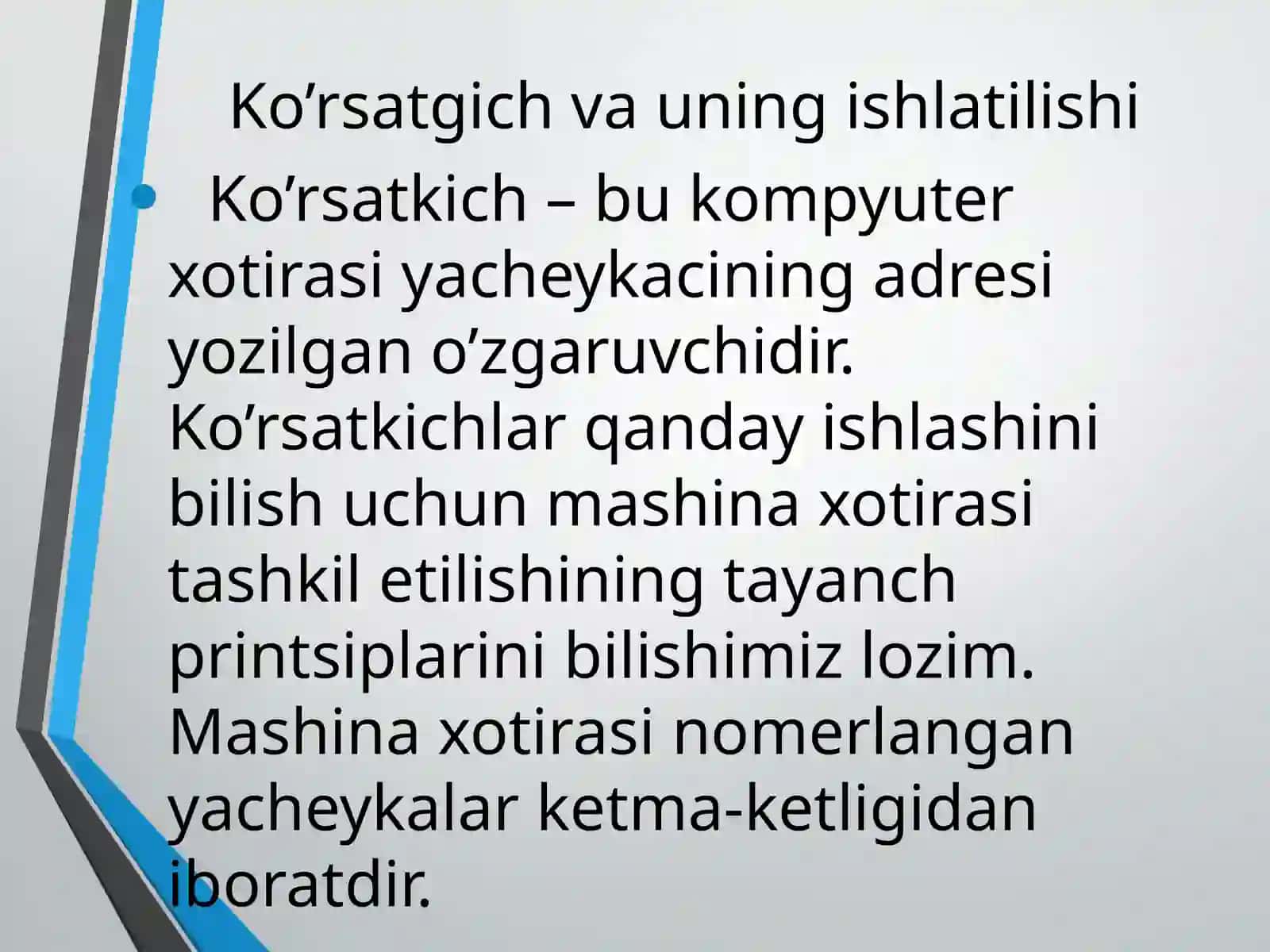 Ko’rsatgich va havolalar bilanishlash 3