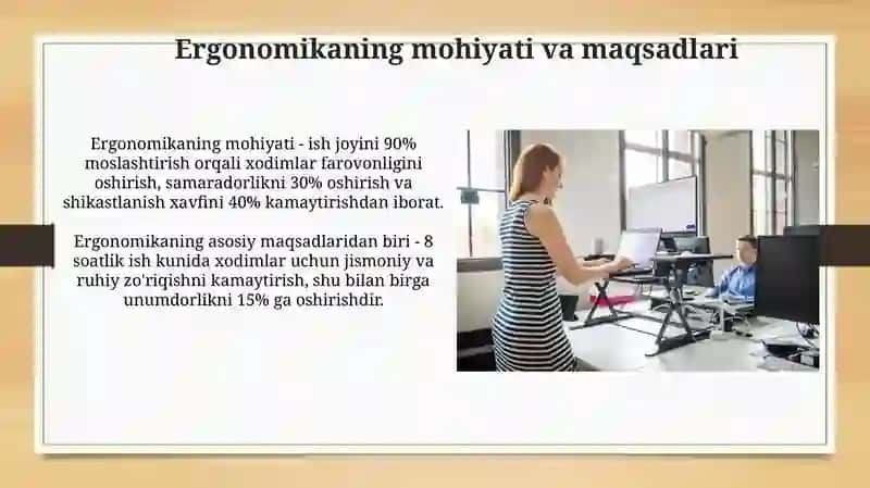 Mehnat jarayonida ergonomikani roli 3