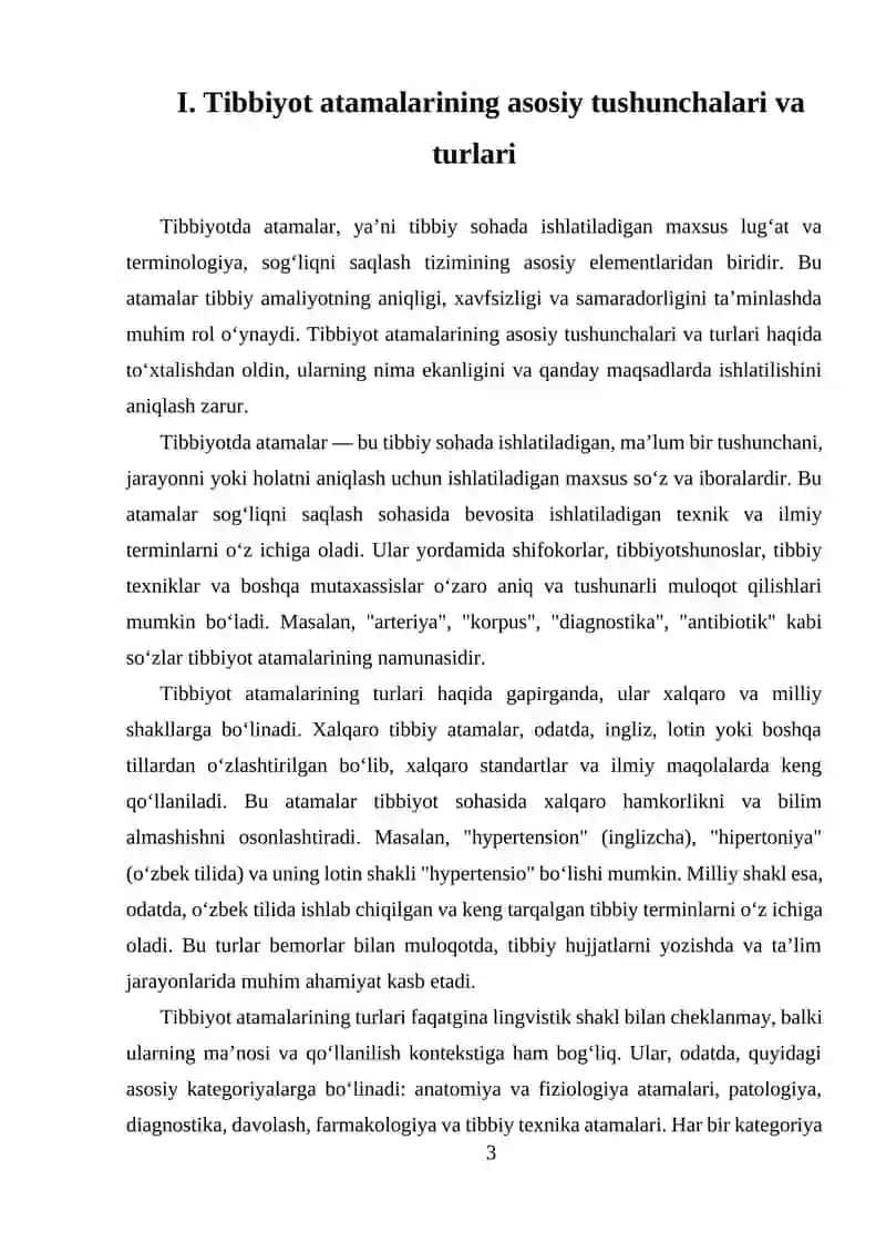Tibbiyot Atamalari 3