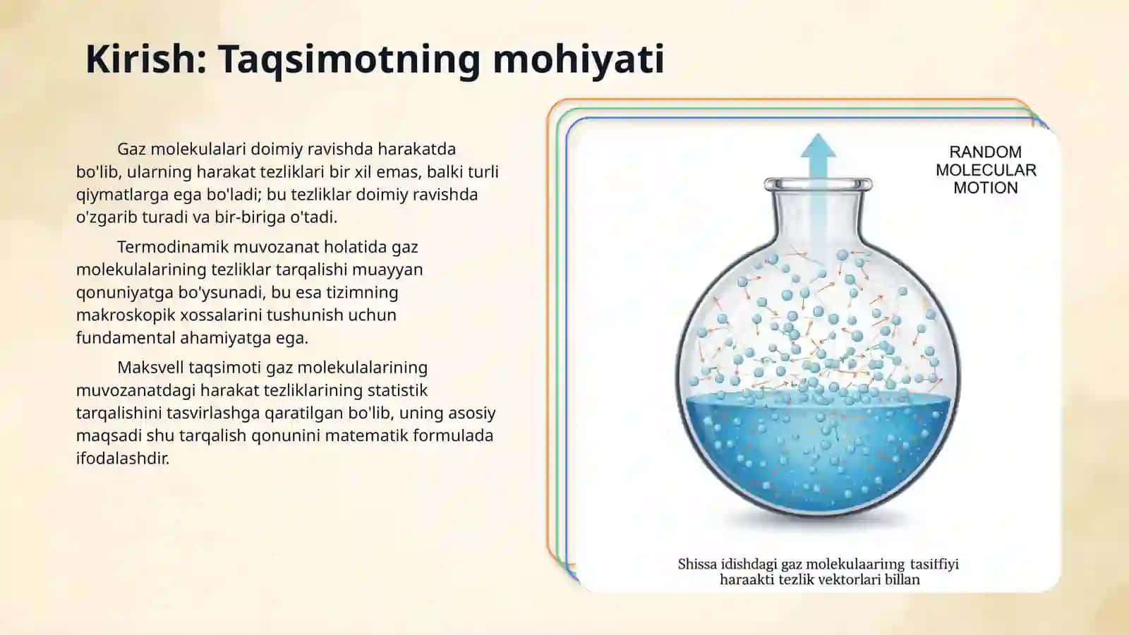 Turli koʻrinishdagi Maksvell tezliklari taqsimotini yozing va tushuntiring 3