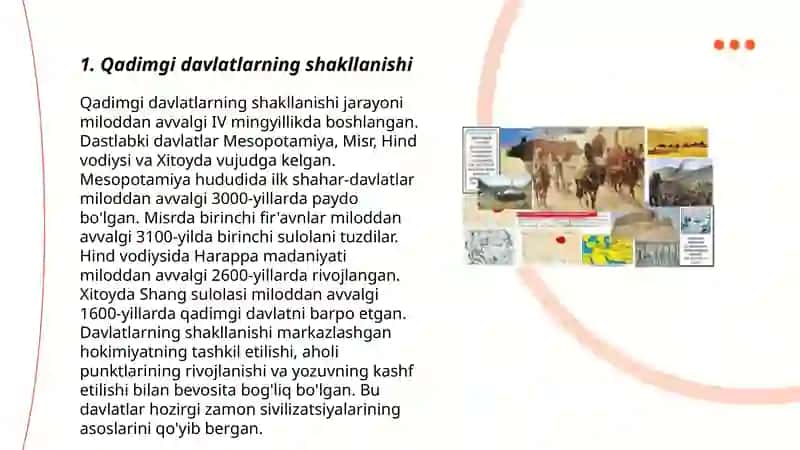 Qadimgi va ilk o'rta asrlardagi davlatchilikning asosiy bosqichlari 3