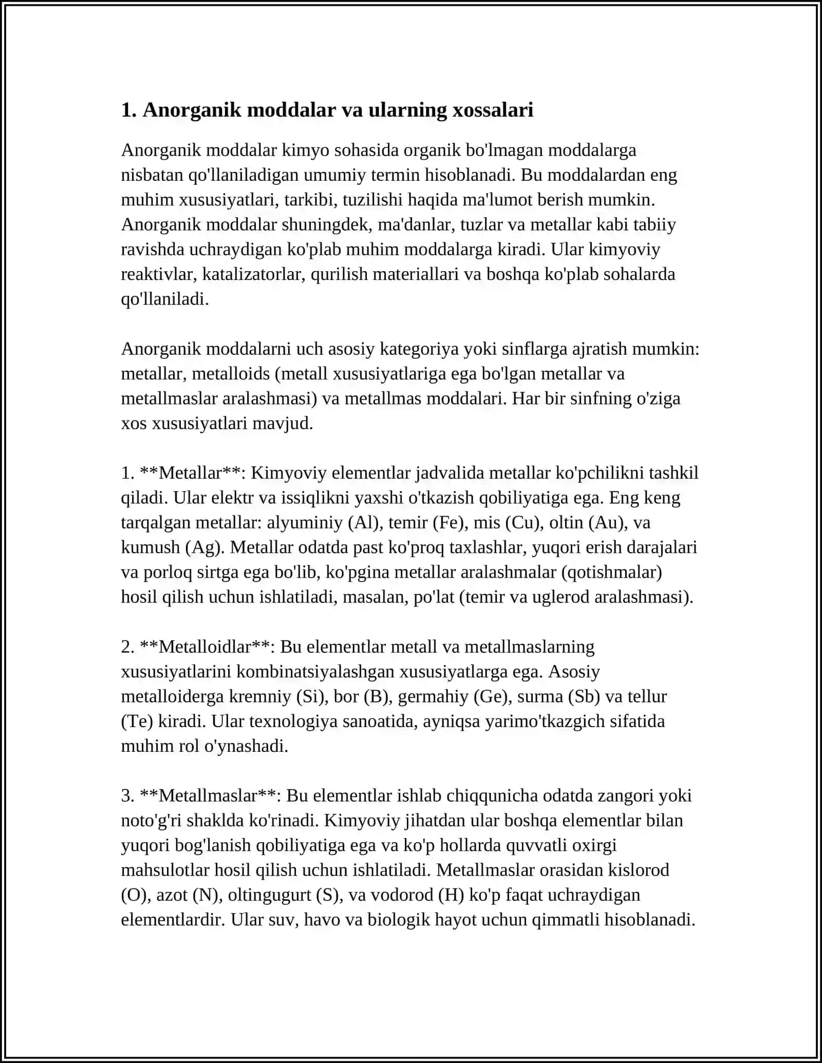 ANORGANIK MODDALARNING ENG MUHIM SINFLARI 3