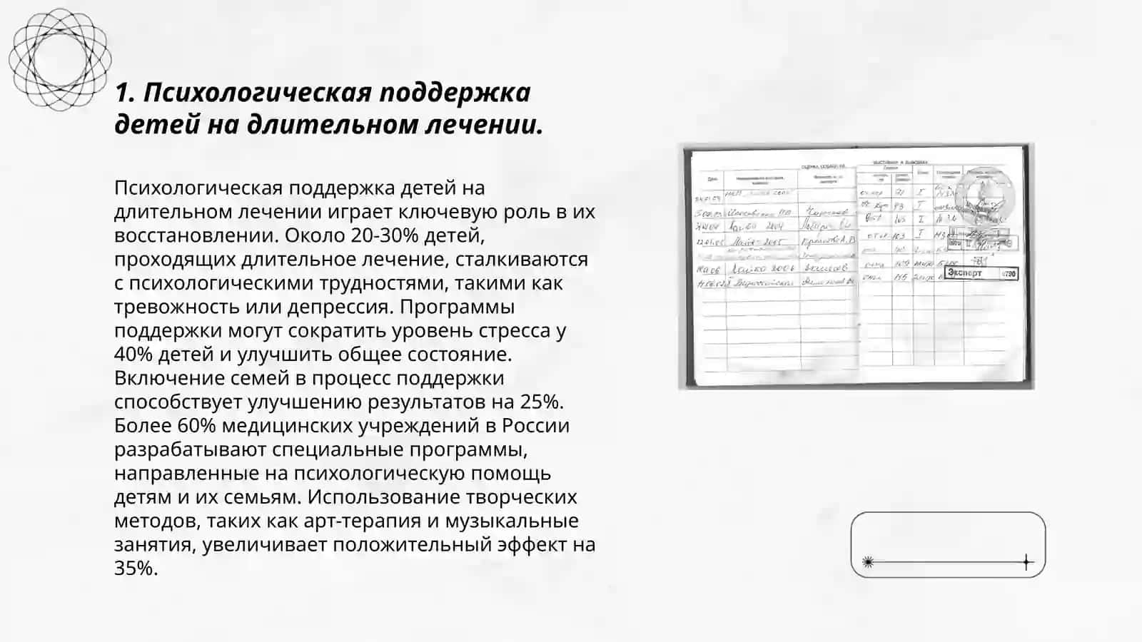 Особенности создание образовательной среды для детей, находящихся на длительном лечении в стационаре 3