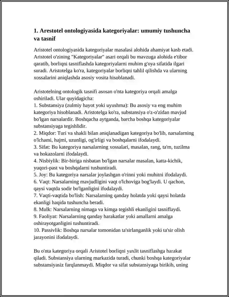 Aristotel ontologiyasida kategoriyalar 3