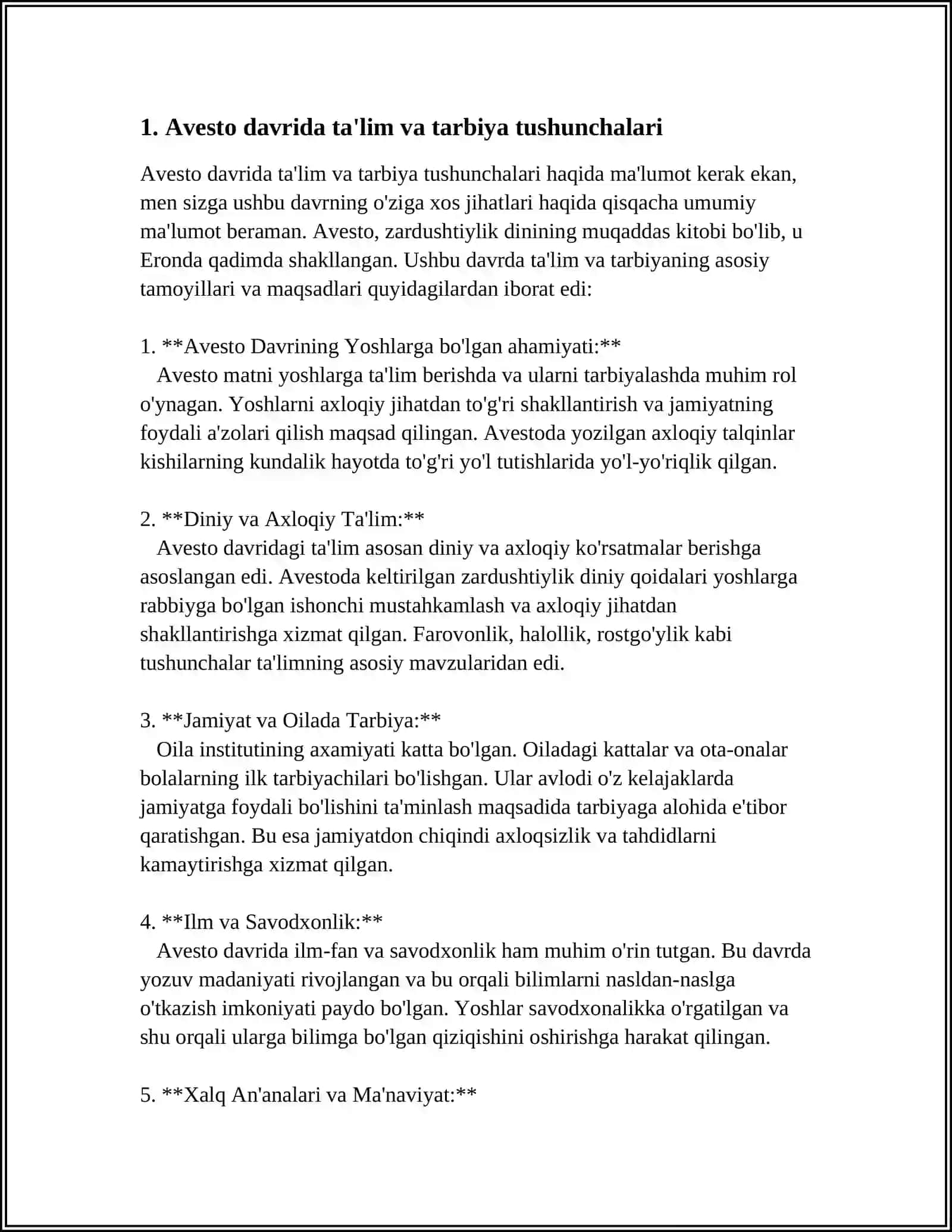 Avestoda ta'lim va tarbiya tushunchalari 3