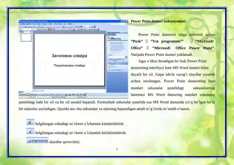Power Pointdasturidaanimatsiyaeffektlarivataqdimotyaratish 3
