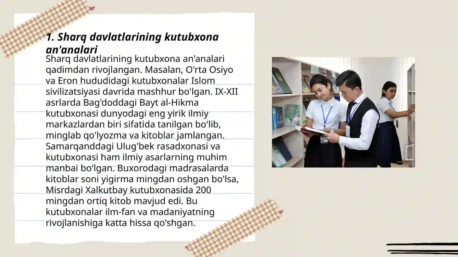 Sharq davlatlarida kutubxonalar 3