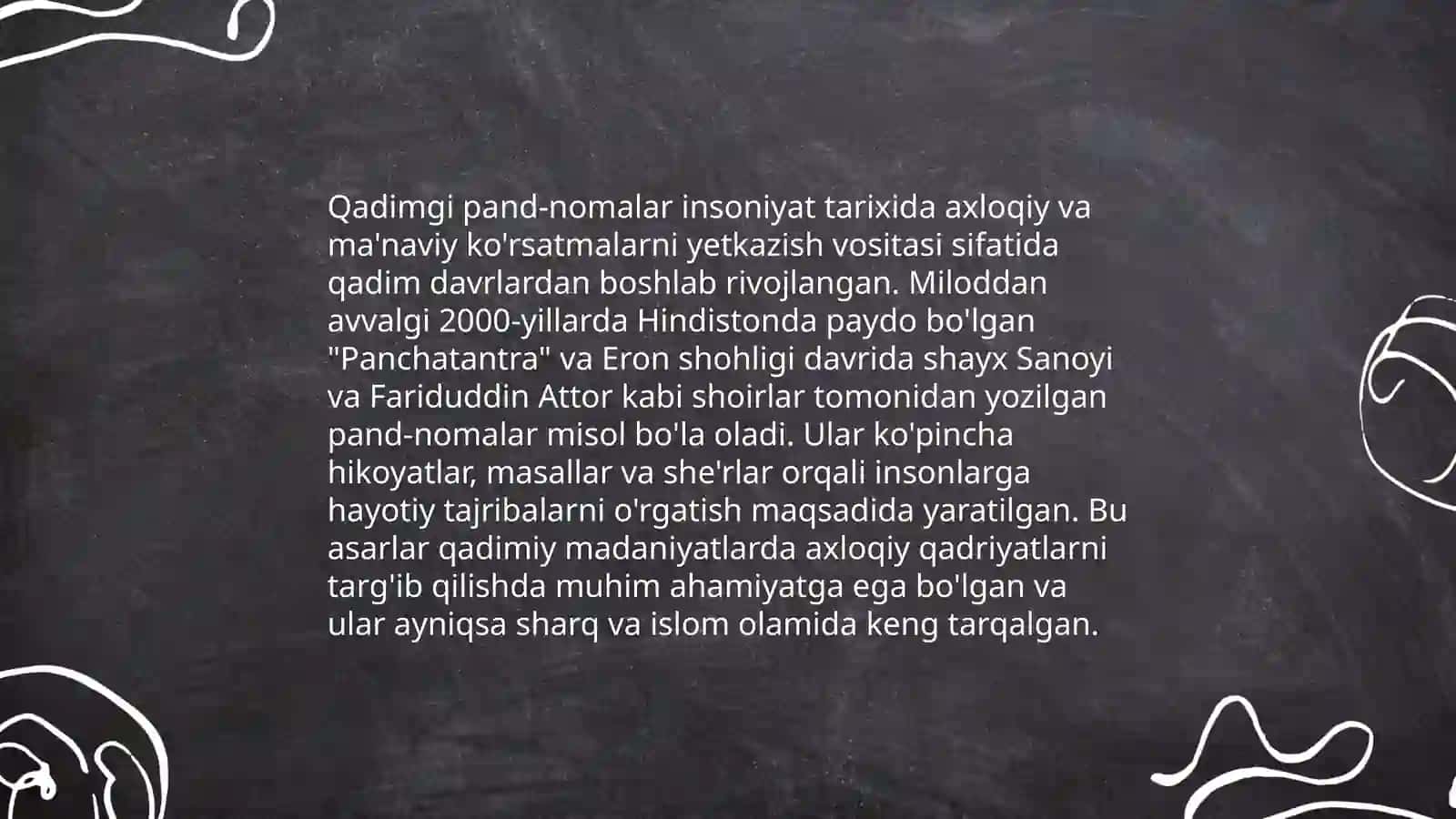 Qadimgi pand-nomalarning ta’lim-tarbiyaviy ahamiyati 3