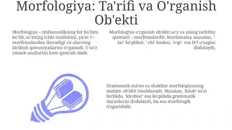Morfologiya va uning òrganish obyekti 3