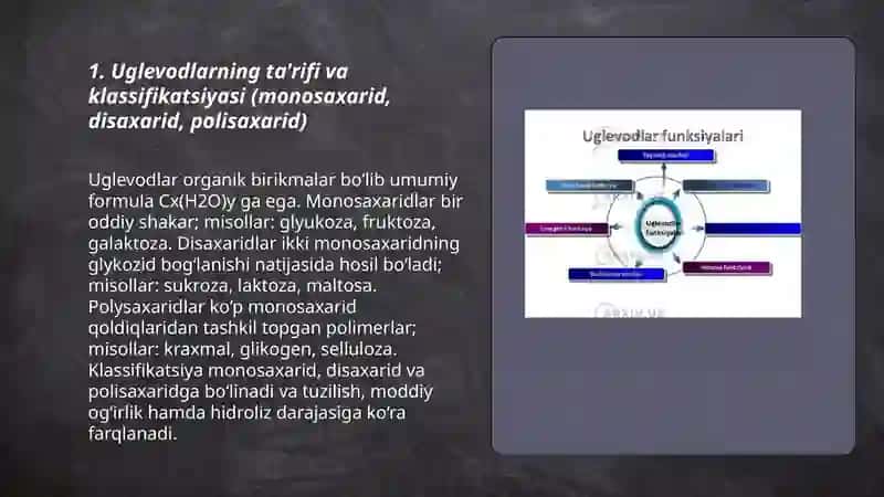 Uglevodlarning biologik roli va asosiy manbalari 3