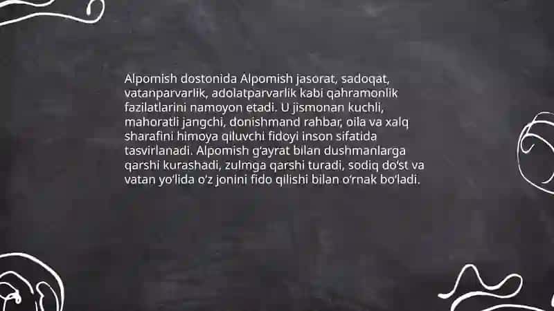 Alpomish dostoni xalq xahromonligi 3