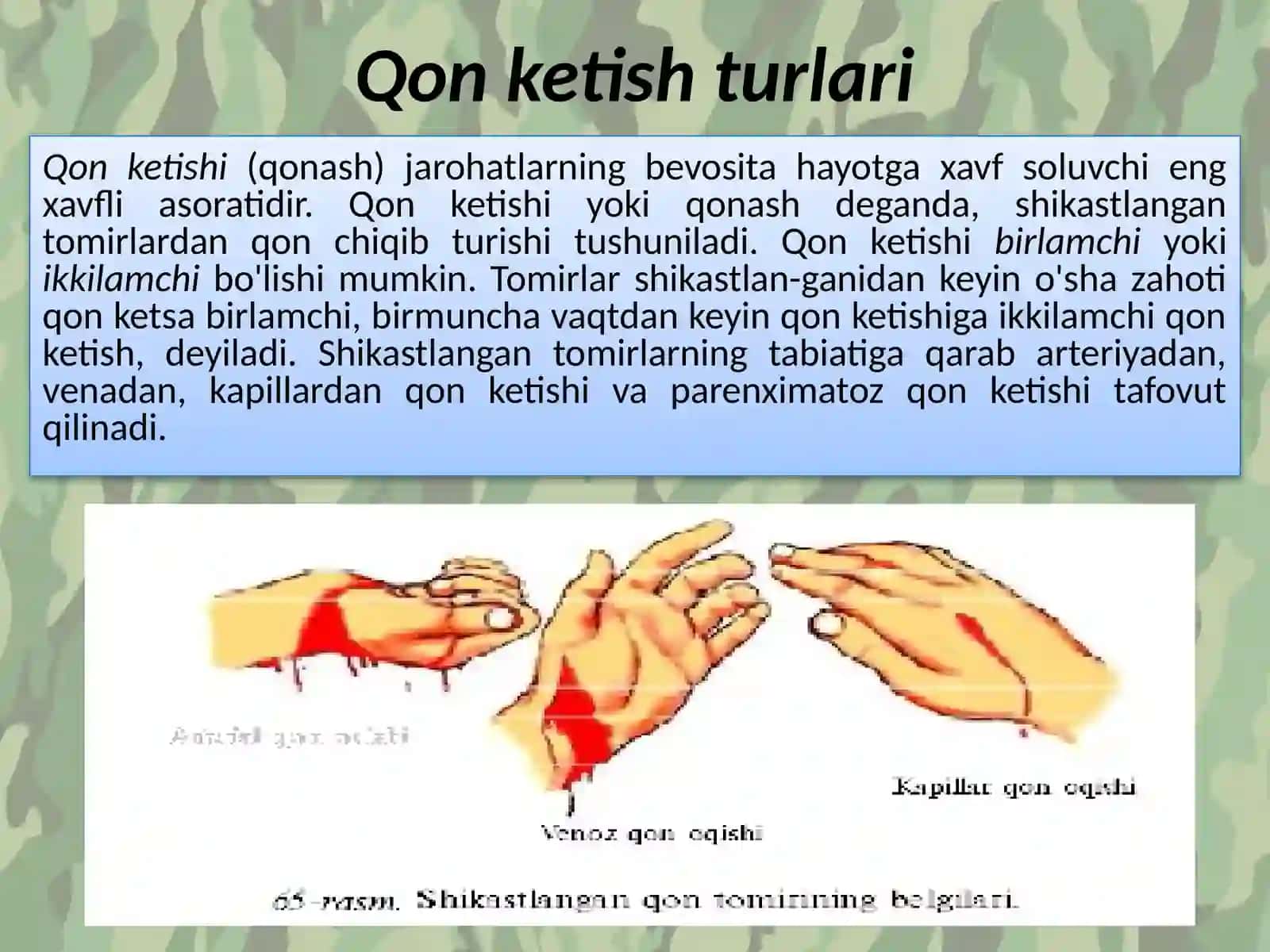 Qonketishturlari.Qonketishinito’xtatishusullari 3