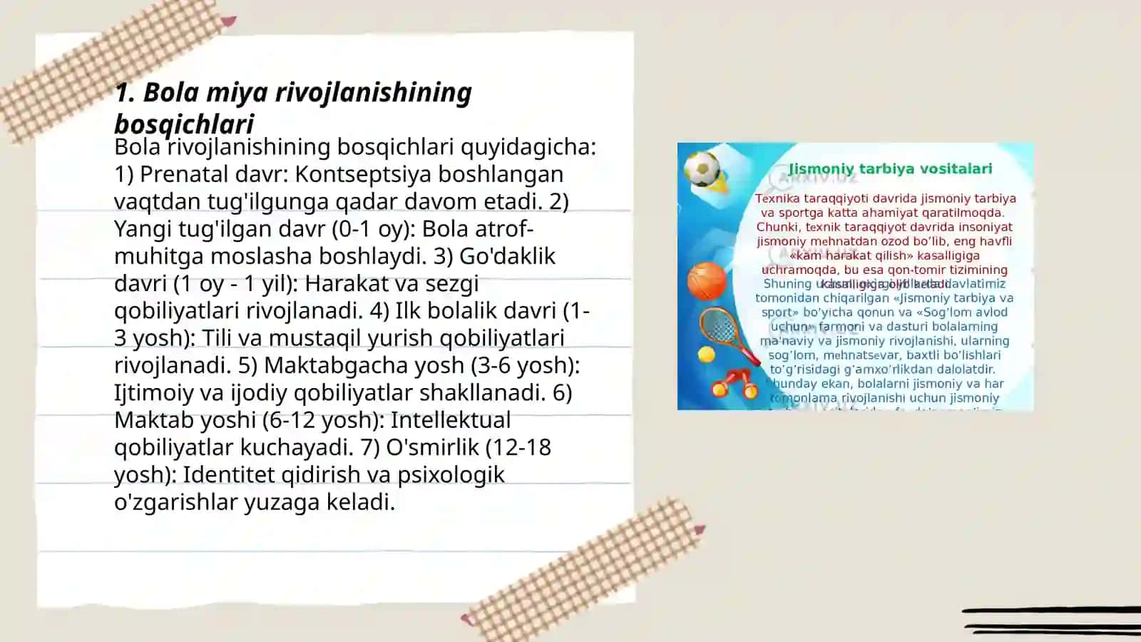 Bola miya rivojlanishining bosqichlari 3