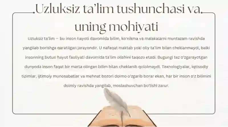 Uzluksiz ta'limdagi tendensiyalarni o'rgatish 3