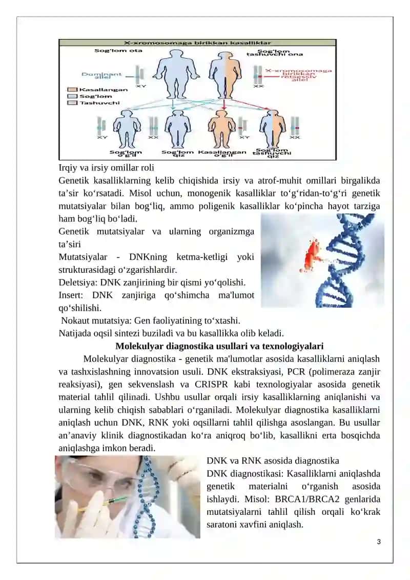Genetik kasalliklarning molekulyar diagnostikasi asoslari 3