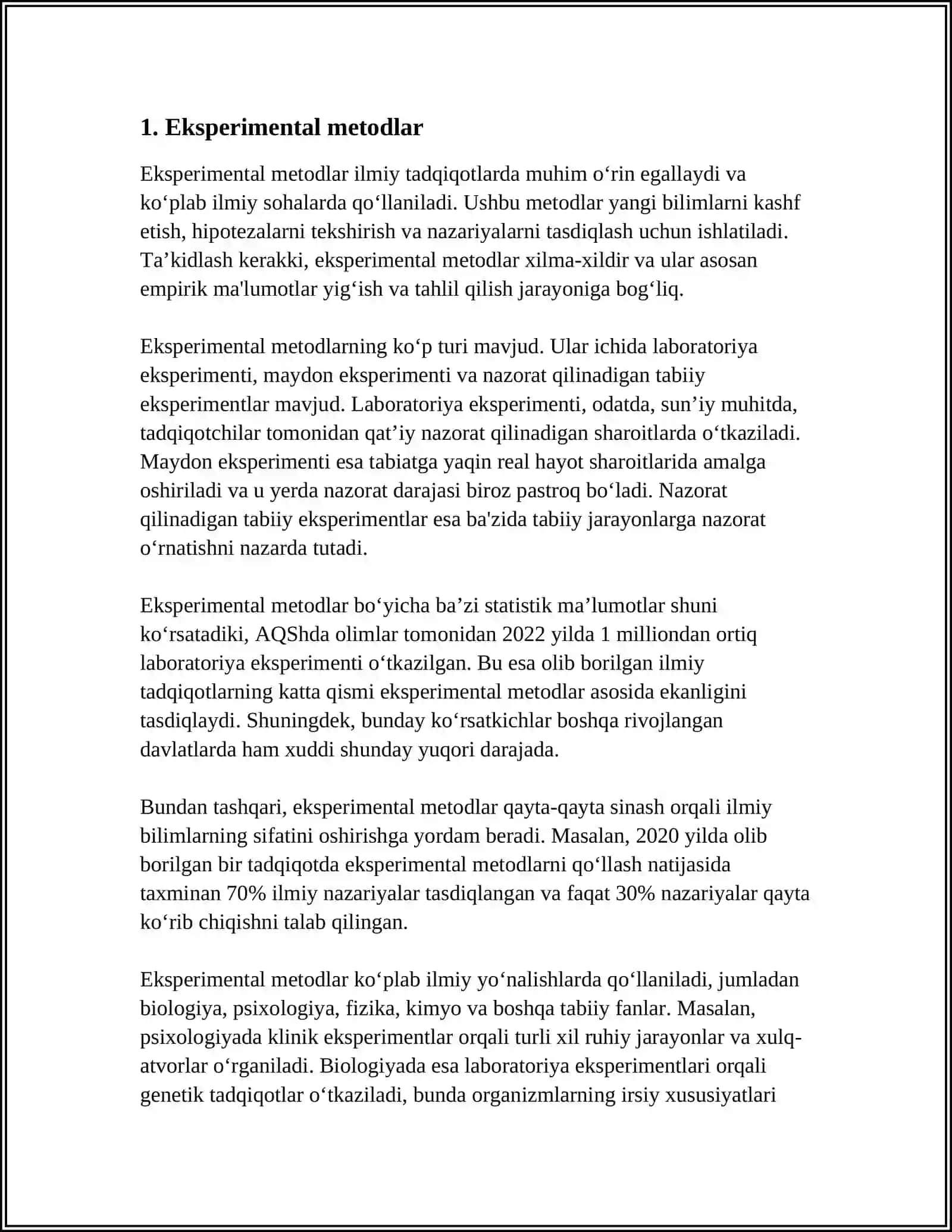 HOZIRGI ZAMON PSIXALOGIYASINING TADQIQOT METODLARI 3