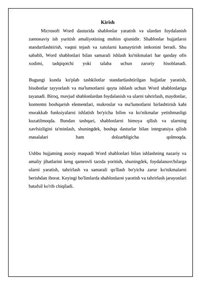 Wordda shablonlar bilan ishlash 3