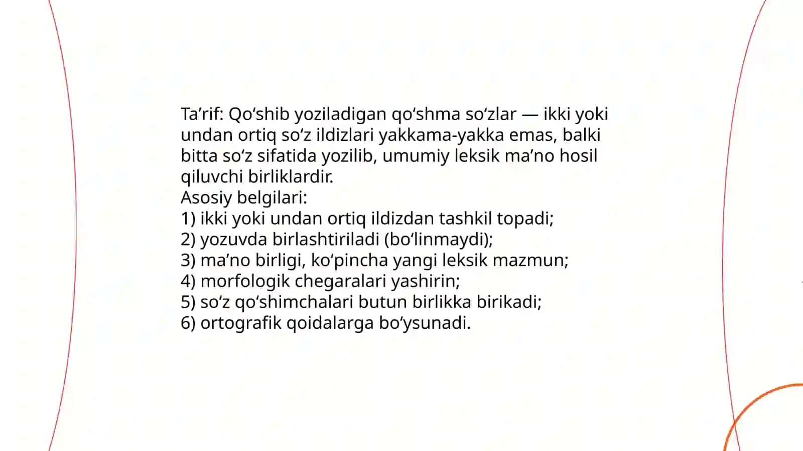 Qoʻshib yoziladigan qoʻshma soʻzlar 3