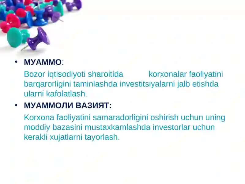 KORXONANING INVESTITSION FAOLIYATI 3