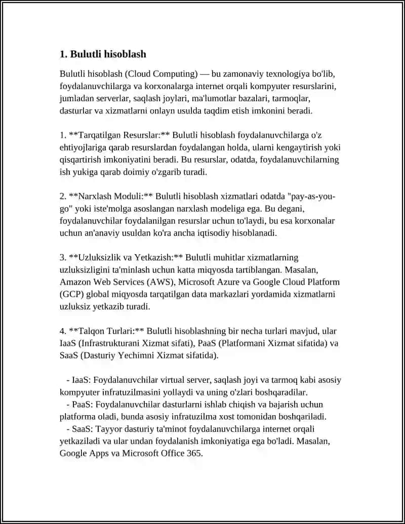 Bulutli hisoblash (Cloud Computing) 3