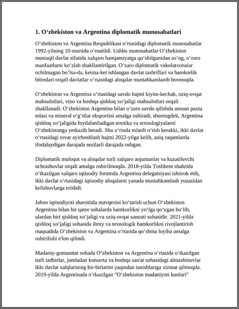 O‘ZBEKISTON–JANUBIY AMERIKA MAMLAKATLARI DIPLOMATIK MUNOSABATLARI 3