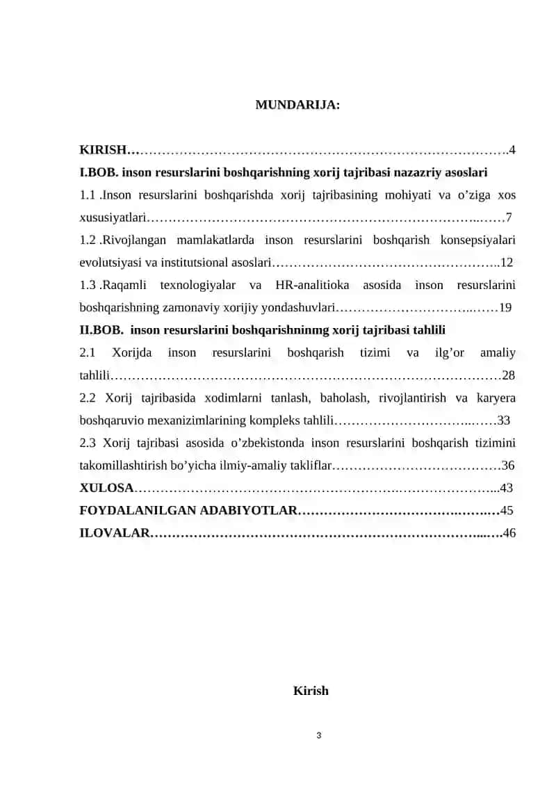 Inson resurslarini boshqarishning xorij tajribasi 3