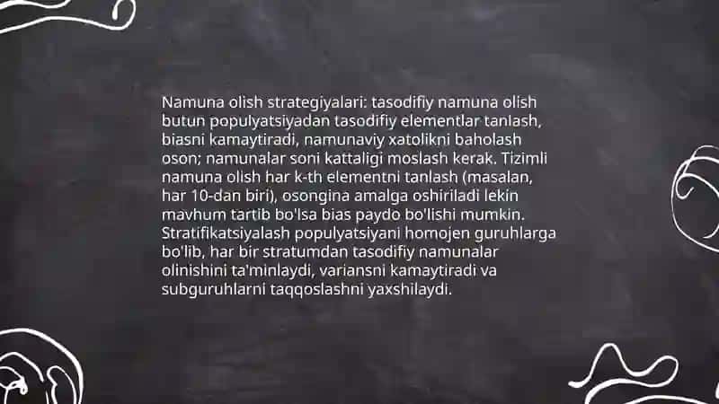 Namuna olish strategiyalari 3