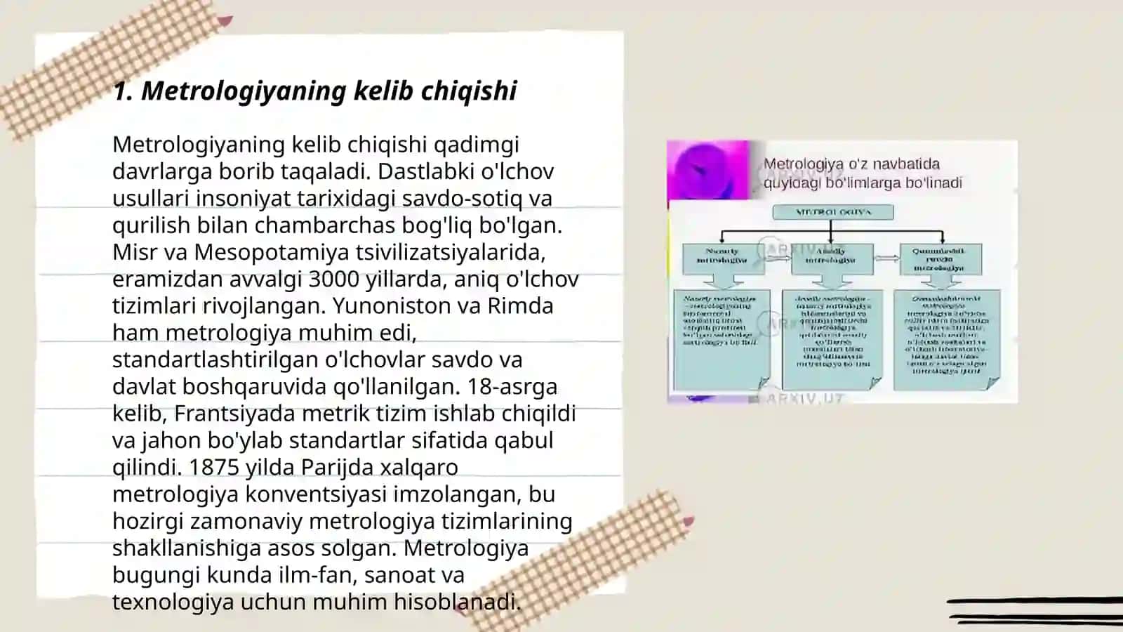 Metrologiyaning rivojlanish tarixi 3