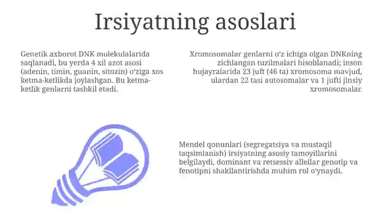 Irsiyat va irsiy tug'ma kasalliklar 3