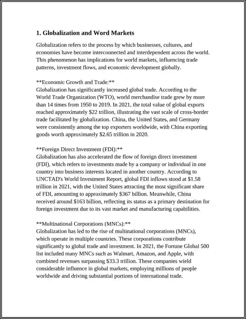Globalization and Word Markets 3