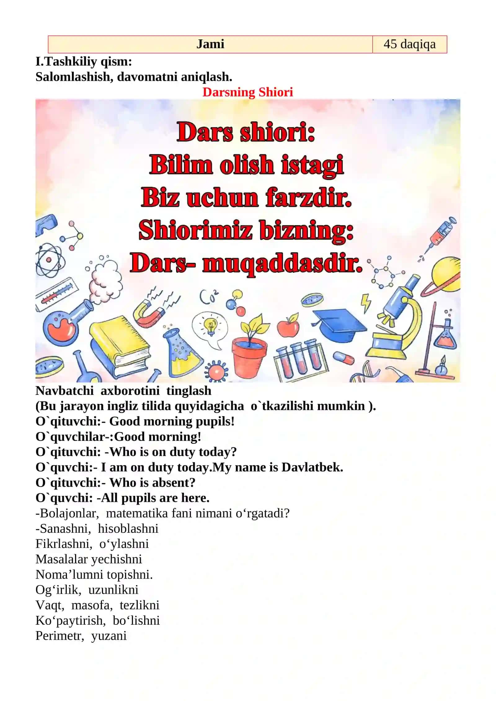 Sonni bo'lish. Bo‘lish komponentlari mavzusida 2-sinf matematika fanidan dars ishlanmasi 3